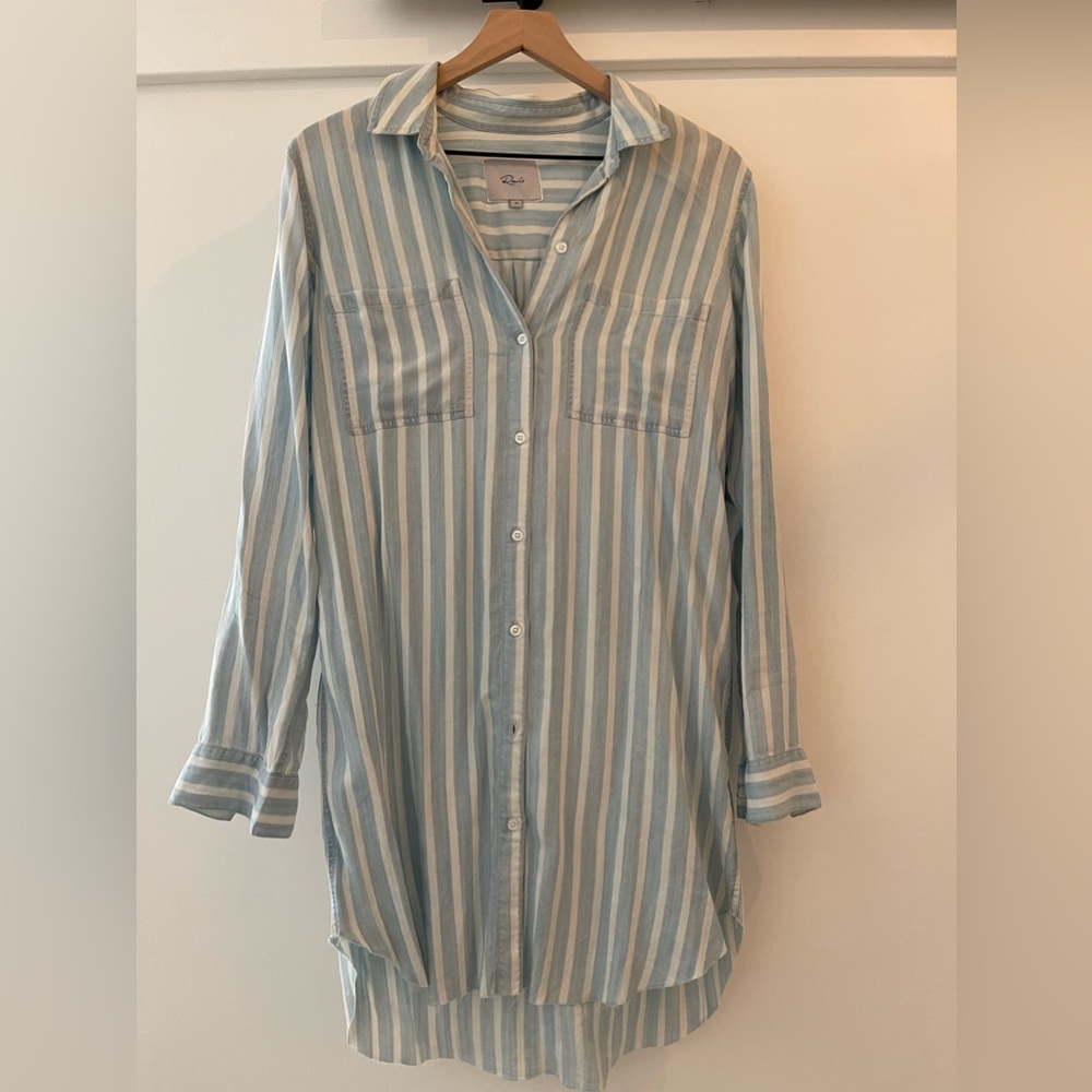 RAILS chambray stripe shirt dress sz M